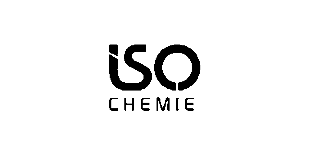 Logotipo de ISO Chemie en un diseño simple y moderno con texto en negro sobre fondo blanco.