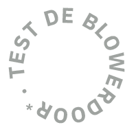 Un sello circular gris con el texto “TEST DE BLOMBRADO” alrededor y un pequeño asterisco en la parte inferior, sobre fondo blanco centrado.